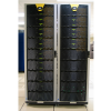 Front view of SGI Altix 350 supercomputer tower consisting of two side-by-side tall black and chrome cabinets in server room